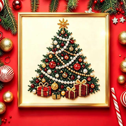 Cuadro Navideño de Perlas