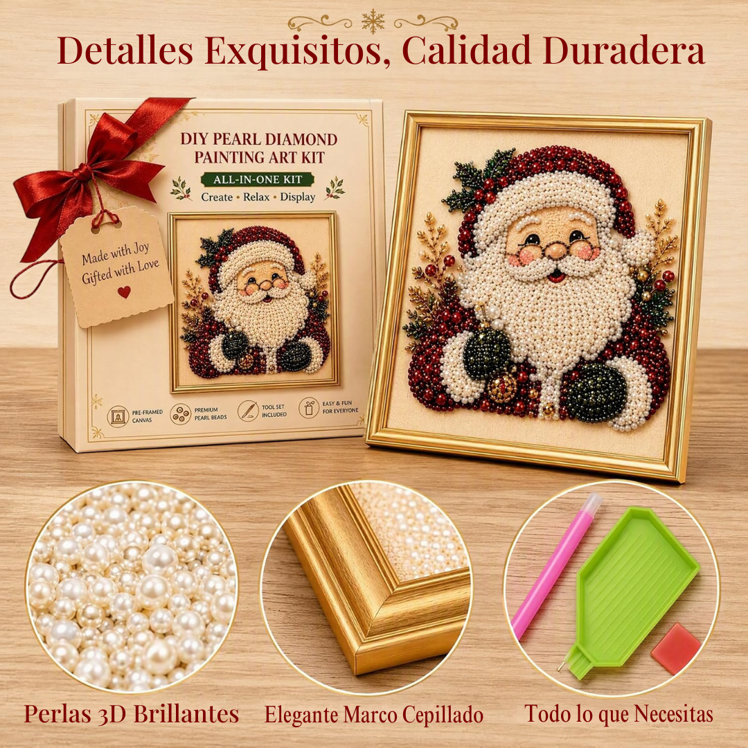 Cuadro Navideño de Perlas